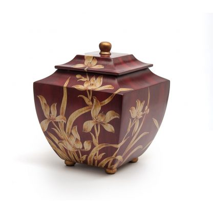 Burgundy Orchid Resin Urn