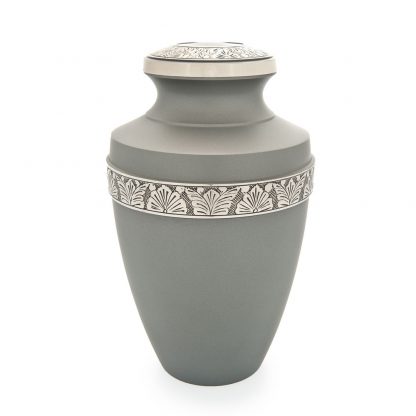 Grecian Rustic Pewter Metal Urn