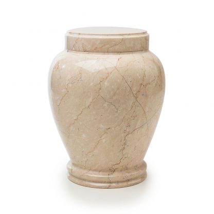 Round Botticino Marble Urn