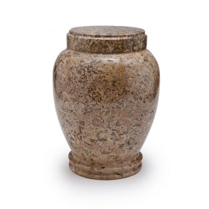 Round Fossil Marble Urn