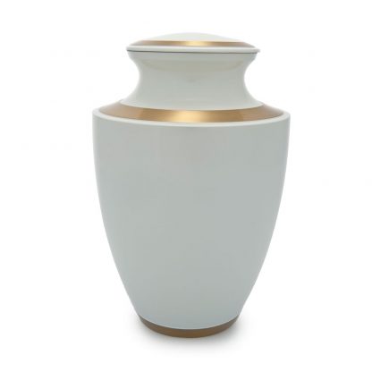 Trinity Pearl White Metal Urn