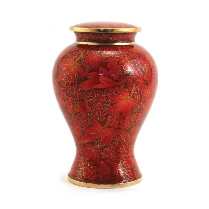 Etienne Autumn Leaves Cloisonne Urn