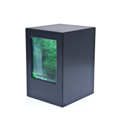 Black Photo Wood Laminate Urn